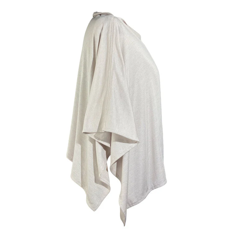TRU47 Natural Silver Modal Short Poncho - Image 3