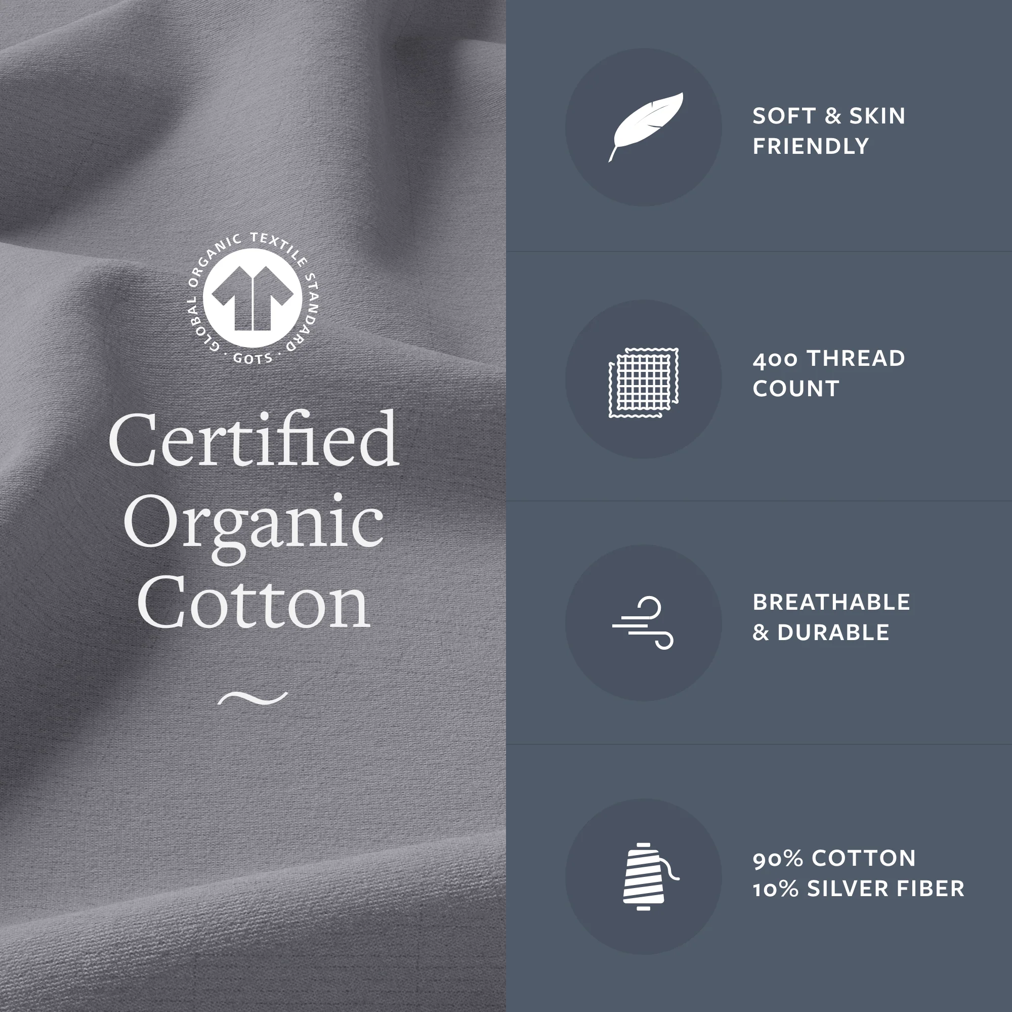 GroundLuxe Organic Grounding Pillowcase - Image 3