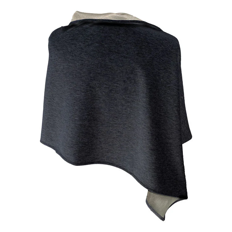 TRU47 Poncho Cotton Double Knit Black-Short - Image 2