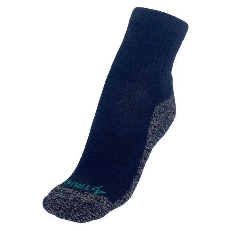 TRU47 Black Merino Wool Grounding Socks - Quarter Height - Image 4